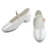 Chaussures de danse en Satin blanc pour filles, pratique de la salle de bal latine pour l'entraînement et la compétition