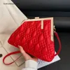 Sells Designer Women's Bags Across Borders New Trendy Embroidered Lingge Personalized Clip Shell Bag Fashion Versatile Single Shoulder Crossbody Womens Bag