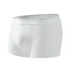 Underpants 1pc Men's Solid Color Cotton Bulge Pouch Boxers Shorts Low Waist Underwear Lingerie Man Comfortable Panties