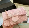 hoogwaardige topkwaliteit mode wollen damestas dame nieuwe designer handtassen draagtas handtas crossbody schouder portemonnee portemonnees roze
