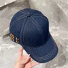 Denim Ball Cap Designer Beyzbol Kapağı Erkekler Kadınlar Sunhat İşlemeli Beyzbol Şapkası Moda Sokak Şapkaları Sıradan Kapaklar Mektup M Snapback Açık Mekan Şapkası