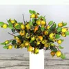 Decorative Flowers Group Of 5 Artificial Rosehip Berries Berry Stems Picks Simulation Pomegranate Flower Fruit Floral For Craft Home