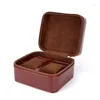 Watch Boxes Case Personalized Customization Logo Portable Flip Buckskin Pillow Jewelry Display Gift Box Storage