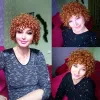 가발 데뷔 흑인 여성을위한 Jerry Curly Human Hair Wig Brazilian Remy Human Hair Wigs Ombre Short Bob Curly Wigs 무료 배송