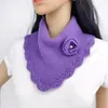 Scarves Women Knitted Collar Scarf Neck Winter Warm Flower Thick False Ring Elastic Neckerchief