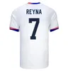 2024 Pulisic Usas voetbaltruien Reyna Aaronson Weah Acosta McKennie 24 25 Maillot de Futol Ferreira Dest Morgan Us A Football Shirt Rapinoe Dunn Uswnt Men