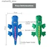 Plush dockor Crocodile Squeeze Dog Toy Puppy Plush Crocodile Pet Toy Interactive Cat Teeths Cleaning Supplies Q240322