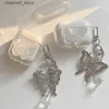 Kulaklık aksesuarları ins glitter şeffaf kılıf yıldızları AirPods Pro 2 1 AirPod 3 kulaklık aksesuarları için akrilik anahtarlık çan kolye