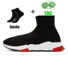 Tasarımcılar Hızlar 2.0 V2 Sıradan Ayakkabı Platformu Spor Sneaker Erkek Kadınlar Tripler Paris Socks Botlar Siyah Beyaz Mavi Işık Ruby Graffiti Vintage Marka Lüks Eğitmenler Spor Ayakkabı