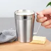 Tassen 320/450 ml Verdicken Edelstahl Bier Mit Griff Kaltes Wasser Getränke Kaffee Tee Tassen Büro Haushalt Küche drink