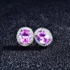 Boucles d'oreilles DIWENFU véritable 925 en argent Sterling saphir boucle d'oreille pour femmes filles Aros Mujer Oreja rose topaze Bizuteria pierre précieuse Orecchini