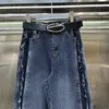 jeans da donna primavera ed estate nuovo design di nicchia Colori alla moda europei e americani abbinati a jeans da donna slim firmati lavati a gamba larga morbidi e confortevoli