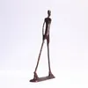 100% Brass Handmade Sculptures Crafts Character Walking Statue Bronze Person Figure Walker Living Room Offices Home Decoration 240314