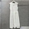 플러스 사이즈 드레스 여성 배지 드레스 y 여름 캐주얼 탱크 벨트 패션 홀리데이 흰색 EST 디자이너 고급스러운 다용도 드롭 배달 A OT4V1