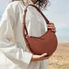 Shoulder Bags Half Moon Underarm Bag French Minority Design Personality Messenger Leather Lychee Saddle Crescent