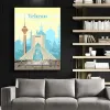 Calligrafia Teheran Iran City Travel Canvas Painting Wall Art Nordic Landscape Poster e stampe per soggiorno Immagini moderne Home Decor