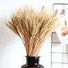 Decorative Flowers 100pcs Dried Wheat Sheave Stalks Bouquet Bundles Natural Golden Home Party Decor Wedding DIY