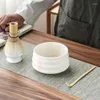 Teegeschirr-Sets, 4 Teile/satz, Traditionelles Matcha-Geschenkset, Bambus-Schneebesen, Löffel, Keramikschalenhalter, japanischer Tee