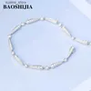 Charm Bracelets Baoshijia Solid 18K 백색 골드 여성 영원 다이아몬드 매우 간단한 보석 수제 고품질 L240322