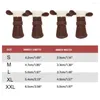 Dog Apparel 4pcs/set Fleece Rabbit Ears Shoes Warm Soft Snow Walking Boots Adjustable Non-slip Cotton Indoor/Outdoor