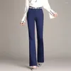 Pantalon Femme 2024 Mode Été Femmes Noir Flare Taille Haute Évasée Mince Blanc Dames Vêtements Décontractés