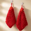 Toalha de secagem rápida vermelha mãos secas acessórios de banheiro pendurados macios