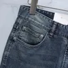 Jeans masculinos homens 2024 outono inverno elástico moda bordado tamanho 29-40 calças longas retas personalizadas etiqueta de couro britânico