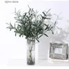 Faux Floral Greenery 1PC Artificial Olive Green Leaves Tree Branches Christmas Fruit Fake Plants Photo Props Home Wedding Decortion Silk Flowers Y240322