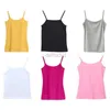 Dames T-shirt Dames zomer basic effen kleur mouwloos hemdje spaghetti schouderband lepelhalsvest 240322