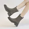 Casual Shoes 2024 Women's Ankle Boots Style Fashion Temperament High Side Heel Solid Color Autumn and Winter Thick High-Heeled