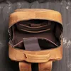 Rucksack Vintage Einfache Männer Echtes Leder 2024 Rindsleder Outdoor Reise Große Kapazität Computer Tasche