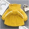 Sweats à capuche Sweatshirts Vendre de nouveaux vêtements d'hiver pour enfants mignons oreilles de lapin filles veste à capuche chaud coton mode manteau arc livraison directe Ba Otaxn