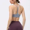 2024SS LL Yoga Kadınlar Strappy Sports Bras Fitness Egzersiz Yastıklı Yoga Bra y Geri yastıklı kırpılmış sütyen üstleri spor koşu gömleği