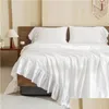 Bedding Sets White Ruffles Bed Sheet Set Cotton 4-Piece King Size-Style Gfreight Comforter Linen Home Textile Garden Drop Delivery Tex Dhsnt