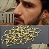 Nose Rings Studs 20Pcs/Pack Mticolor Golden Small Ring Stainless Steel Open Piercing Septum Lip Hoop Earrings Cartilage Jewelry Drop D Dh23B