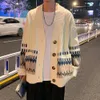 Cardigan tricoté printemps et automne veste décontractée tendance pour hommes paresseux polyvalent pull ample