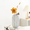 Vases Vase en céramique Cactus Forme Dessin animé Arrangement de fleurs Accessoires Pot de fleurs Géométrique Artisanat Ornement Décoration de la maison
