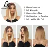 Wigs Short Straight Bob Synthetic Wigs with Bangs for Women Ombre Brown to Blonde Wig Cosplay Party Daily Heat Resistant Fiber Hair