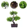 Decorative Flowers Decorations Artificial Potted Plant Office Fake Bonsai Tree Plastic False Green Plants