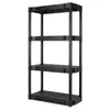 Hyper Tough Black Plastic 4-tier 56.2" H 30"" W X 13.8" D, 280lb Total Capacity