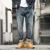 Jeans pour hommes Homme Cowboy Pantalon épissé Pantalon droit Style de rue japonais Cargo Goth Harajuku Printemps Automne Denim 2024 Tendance