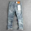 Erkekler Kot 2024 Bahar açık mavi takılı düz bacak moda pantolon 106