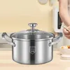 Pannor soppkanna matlagningsverktyg Ergonomiskt handtag fungerar rostfritt stål lagerpot med lock kök för hembar restaurang