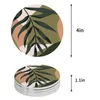 Tapetes de mesa Folhas de plantas tropicais silhueta redonda café acessórios de cozinha porta-copos de cerâmica absorvente
