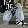 Men's Jeans Men Stars 2024 Spring Vintage Y2K Simple Casual Loose Fashion Straight Wide Leg Oversize Pants Male Hip Hop Trousers