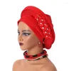 Ethnic Clothing Bonnet Femme Gele Headtie już stworzył nigeryjskie turbany dla kobiet Aso Oke African Head Wrap Wysokiej jakości 1set 1set