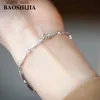 Bedelarmbanden BAOSHIJIA massief 18k witgoud Womens Eternity Diamonds vrij eenvoudige sieraden handgemaakte hoge kwaliteit L240322