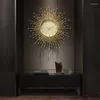 Wandklokken Europese luxe zonklok Woonkamer veranda Moderne mode-decoratie Eenvoudige huishoudelijke creatieve persoonlijkheid