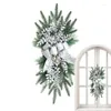 Fleurs décoratives escalier Swag garniture noël artificiel avec décor de nœud papillon pour escaliers fenêtre arbre jardin mur porche cour