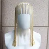 Luksusowy długi frędzla łańcuch włosów Bridal Headband Hat Women Rave Crystal puste biżuteria na głowę Akcesoria 240311